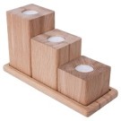 Zestaw świeczników dębowych