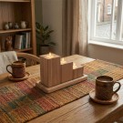 Zestaw świeczników dębowych