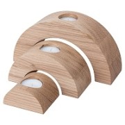 Drewniane Świeczniki Półokrągłe z Dębu