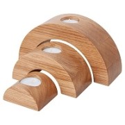 Drewniane Świeczniki Półokrągłe z Dębu