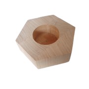 Drewniany Sześcioboczny Świecznik Olcha