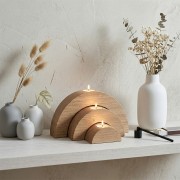 Drewniane Świeczniki Półokrągłe z Dębu