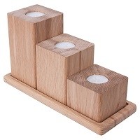 Zestaw świeczników dębowych