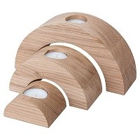 Drewniane Świeczniki Półokrągłe z Dębu