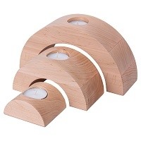 Drewniane Świeczniki Półokrągłe z Olchy