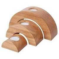 Drewniane Świeczniki Półokrągłe z Dębu